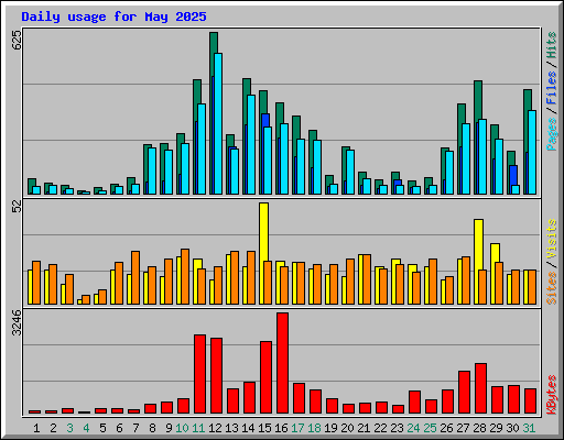 Daily usage for May 2025