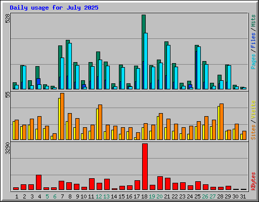Daily usage for July 2025
